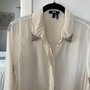 Paige white blouse size S